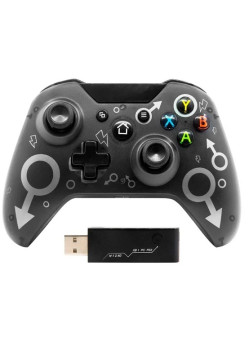 Беспроводной геймпад + адаптер N-1 2.4G (Черный) (Xbox One/Series X|S/PS3/ PC)